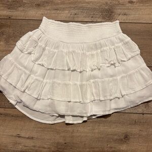Hollister White Tiered Mini Skirt
